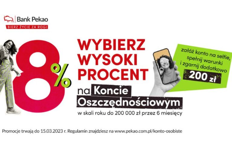 Odbierz 300 zł premii po założeniu Konta Przekorzystnego w Pekao SA + 8% na koncie oszczędnościowym!