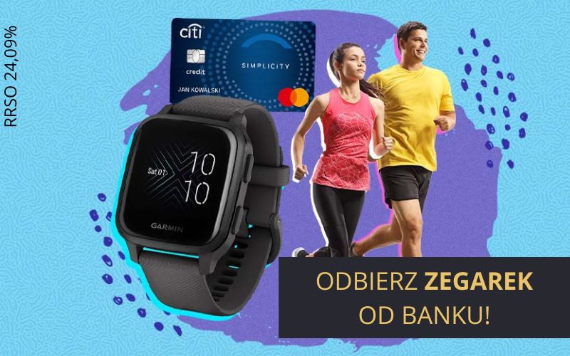 Znów dostępny! Zegarek Garmin o wartości 700 zł po założeniu karty kredytowej Citibank! Proste warunki!