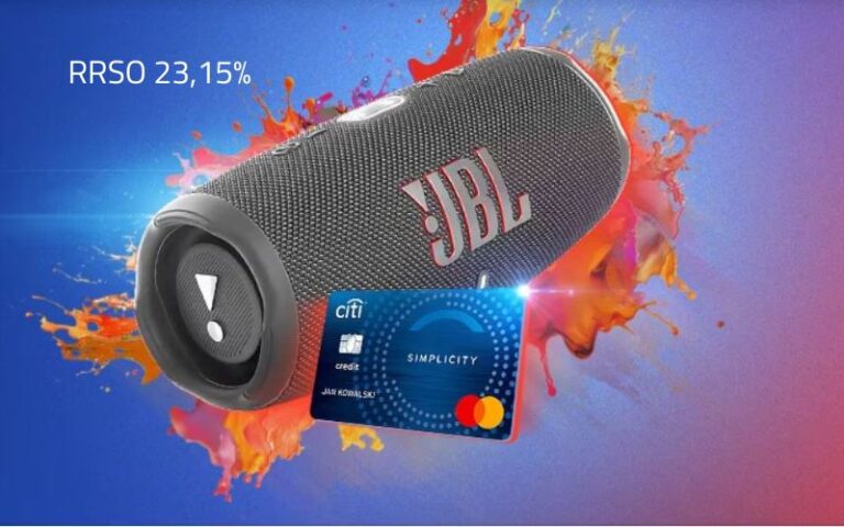 Odbierz głośnik bezprzewodowy JBL Charge 5 o wartości 699 zł po założeniu karty kredytowej Citibank + 350 zł z kontem osobistym!