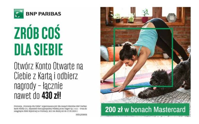 Zyskaj aż 430 zł po otwarciu konta osobistego w BNP Paribas + 200 zł w programie Mastercard Bezcenne Chwile!