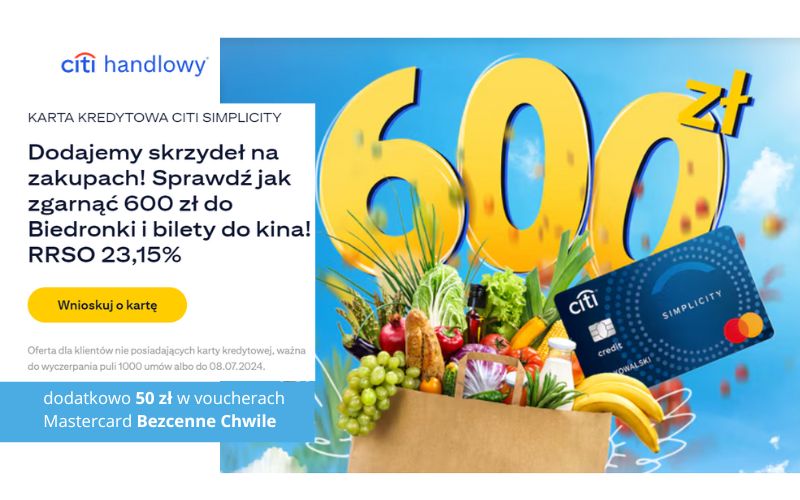 promocja citibank bony do biedronki - karta kredytowa