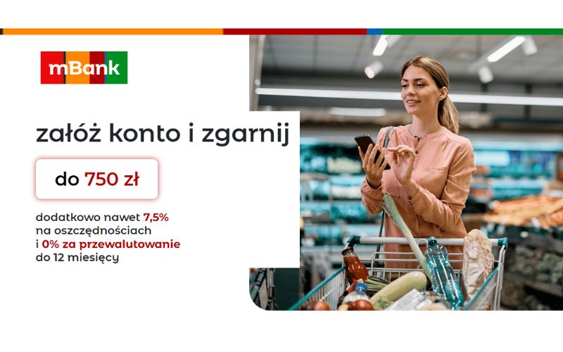 promocja mbank 750 konto osobiste ekonto do usług