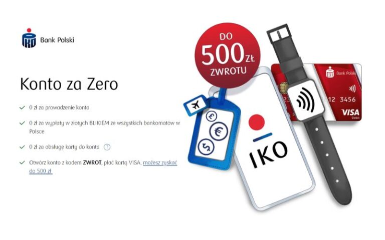 Rekordowe 500 zł w prostej promocji Konta Za Zero PKO BP + 5% na koncie oszczędnościowym!