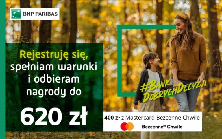 Tyle nie było jeszcze NIGDY! Zyskaj rekordowe 1020 zł po otwarciu konta osobistego w BNP Paribas na prostych warunkach + 6% dla oszczędności!