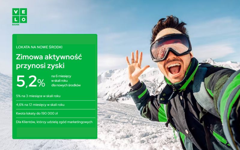 lokata na nowe środki velobank - lokata bez konta - grudzień 2024 - styczen 2025