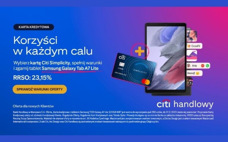 promocja citibank karta kredytowa tablet samsung 2
