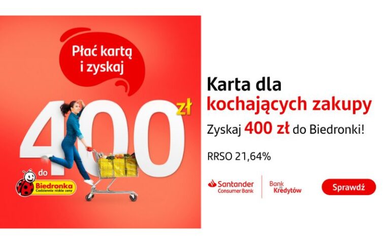 promocja santander consumer bank voucher biedronka 400 - karta kredytowa - turbokarta
