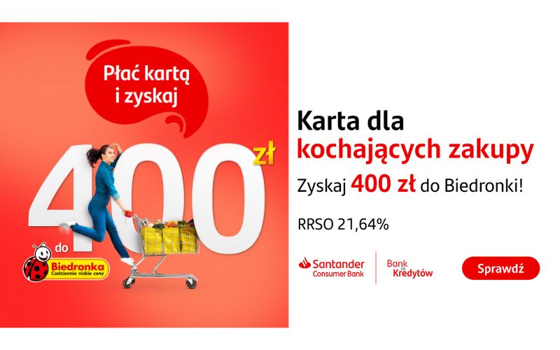 promocja santander consumer bank voucher biedronka 400 - karta kredytowa - turbokarta