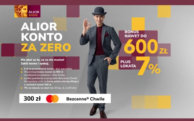 Konta oszczędnościowe promocja alior bank - alior konto - 600 zl premii - 300 zł bezcenne chwile
