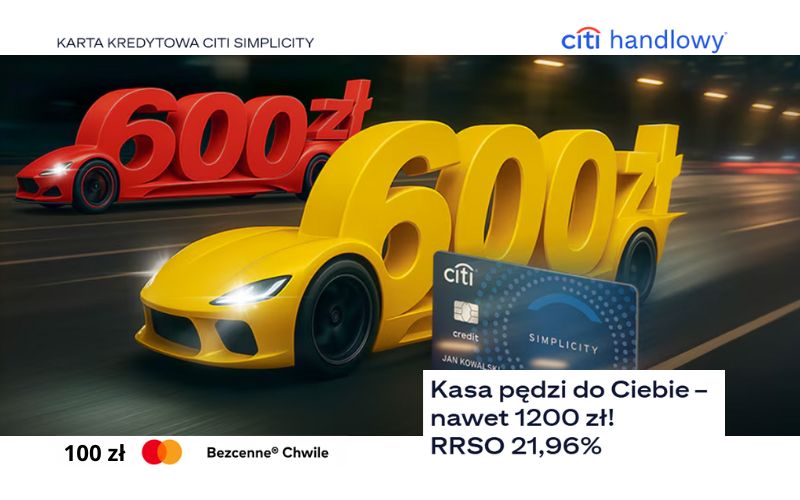 promocja karty kredytowej citibank 1200 - nagrody pedza - 100 - bezcenne chwile
