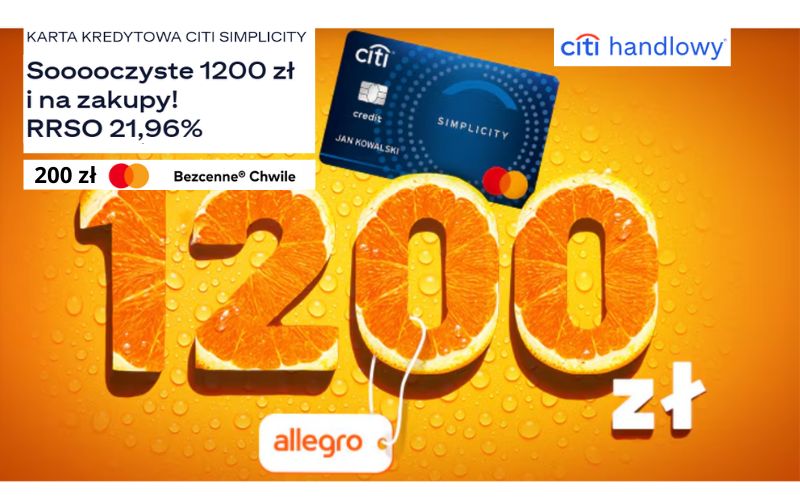 promocja karty kredytowej citibank 1200 - soczysta oferta - allegro - 200 - bezcenne chwile
