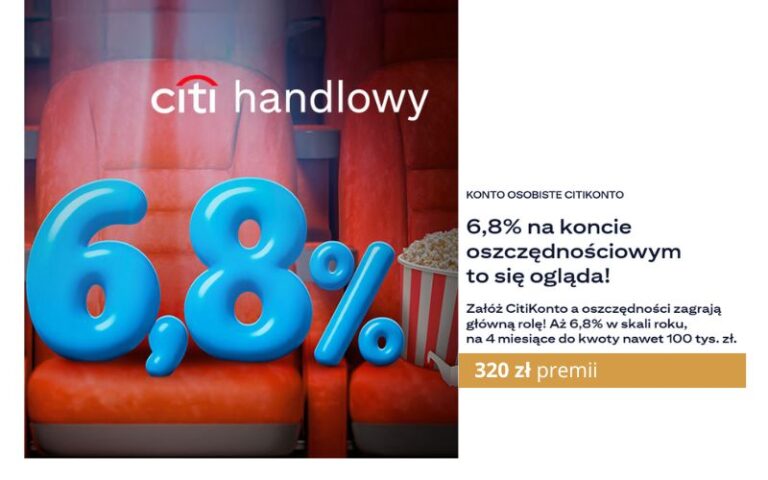 Konta oszczędnościowe konto oszczednosciowe citibank - promocja citikonto - 320 - 6.8 3