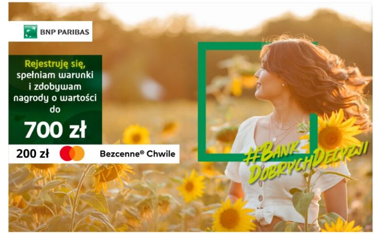 promocja bnp paribas konto osobiste - promocja bankowa - słoneczna promocja - bezcenne chwile 2 - 200