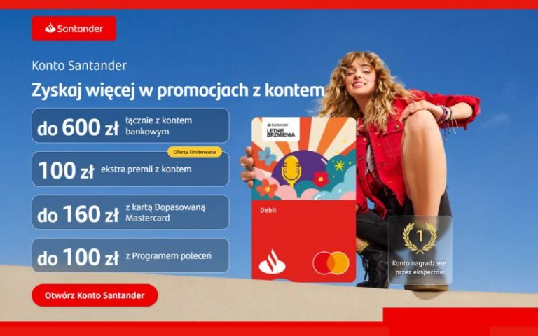 promocja konto santander - premia - zyskaj wiecej na start - lipiec
