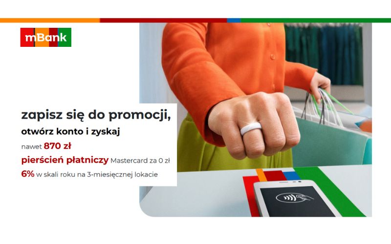 promocja mbank 870 konto osobiste ekonto do usług - 250 program poleceń - czerwiec - pierścień płatniczy