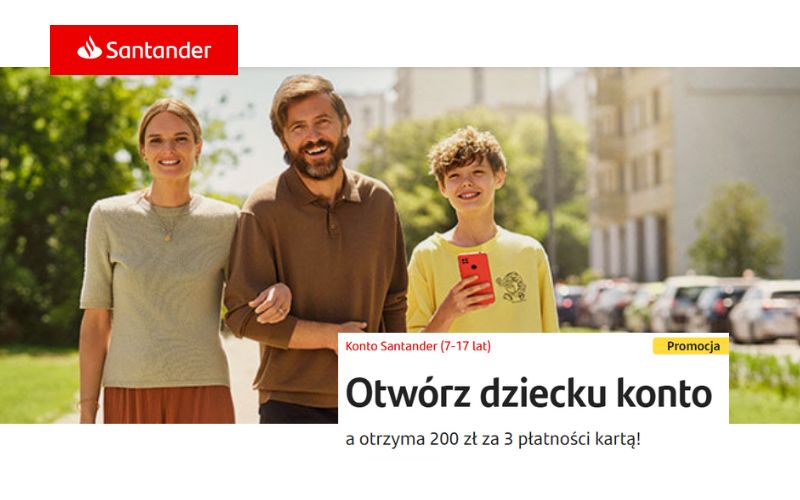promocja santander konto dla dziecka 200 dla mlodych czerwiec 2025