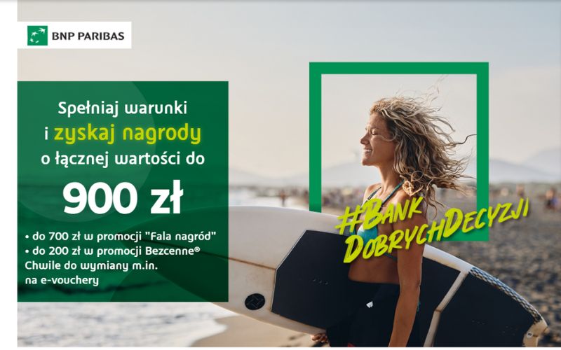 promocja konta osobistego bnp paribas - fala nagród - bezcenne chwile