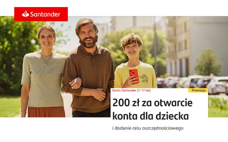 promocja santander konto dla dziecka 200 dla mlodych sierpień wrzesień 2025