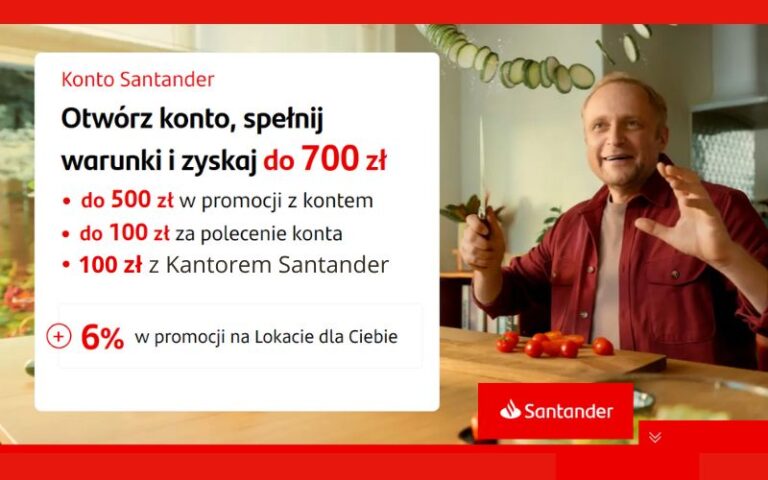 promocja konto santander - premia - 700 zł premii - październik 2025