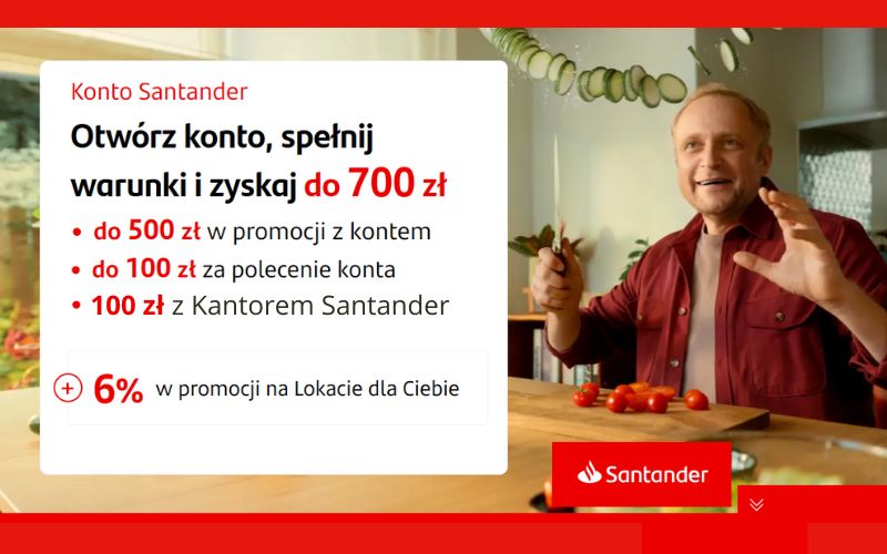 promocja konto santander - premia - 700 zł premii - październik 2025