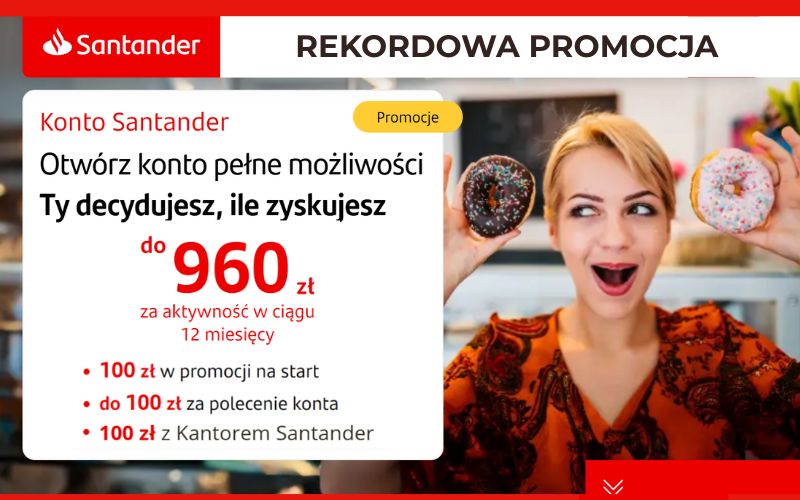 promocja konto santander - premia - 960 zł za regularne korzystanie - jesień
