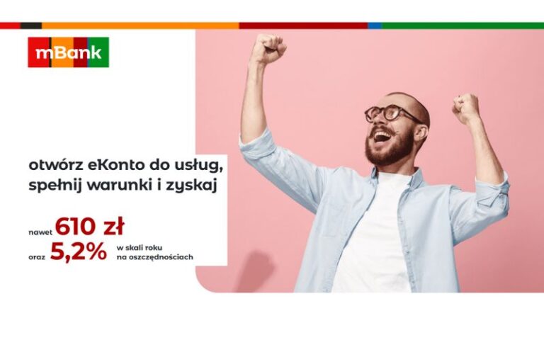 promocja mbank 610 konto osobiste ekonto do usług - 260 program poleceń - jesień zima 2025