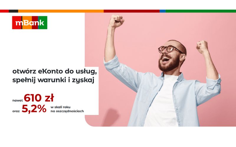 promocja mbank 610 konto osobiste ekonto do usług - 260 program poleceń - jesień zima 2025