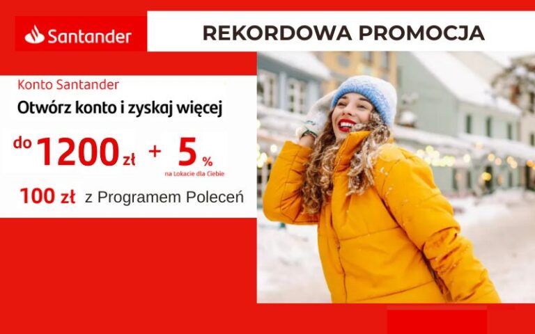 Konta osobiste promocja konto santander - premia - 1200 - zwroty za płatności kartą - zima 2025 - 2026 - dzien dobry 3