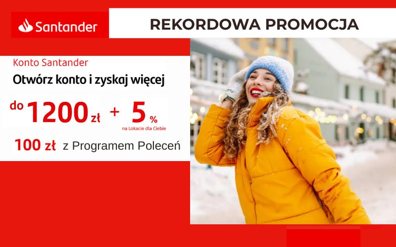 promocja konto santander - premia - 1200 - zwroty za płatności kartą - zima 2025 - 2026 - dzien dobry 3