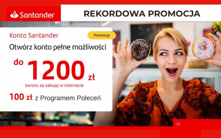 promocja konto santander - premia - 1200 - zwroty za płatności kartą - zima 2025
