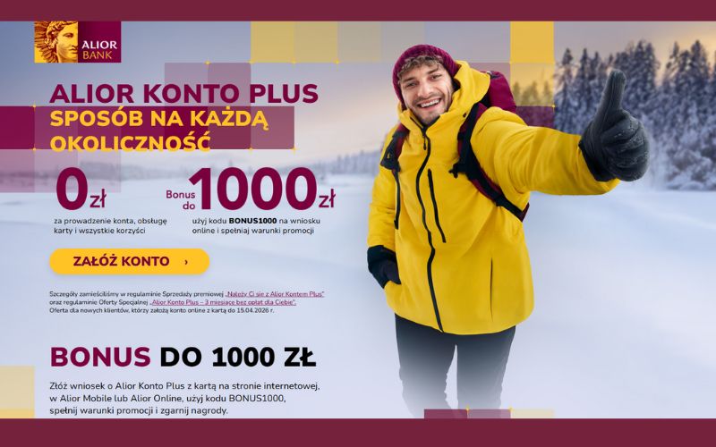promocja alior bank alior konto plus - należy ci się z alior kontem plus - 2026 - 1000 2