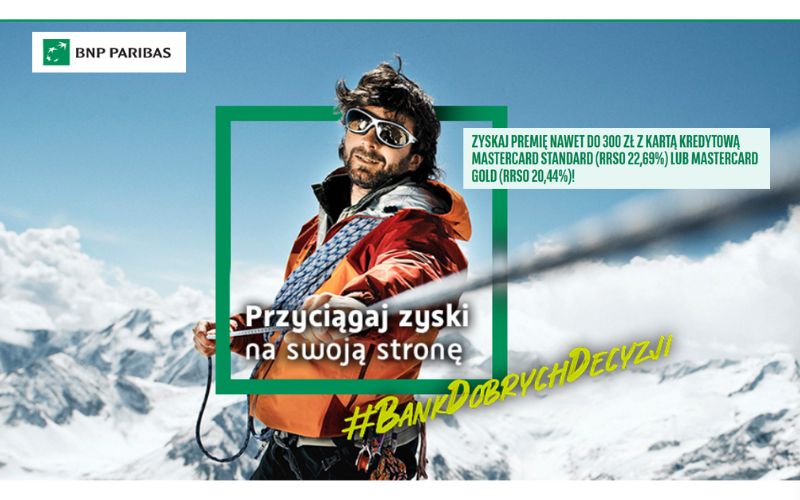 promocja karty kredytowej bnp paribas - 300 zl - zimowa premia na karcie kredytowej