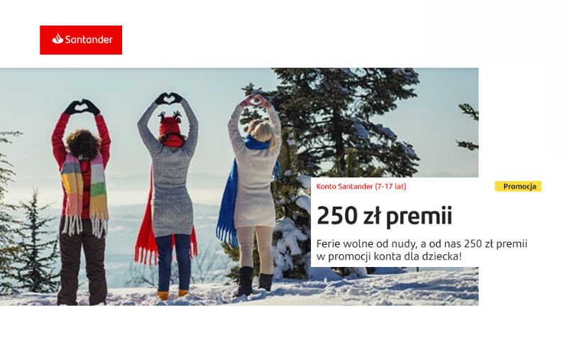 promocja konta dla dziecka - santander - 250 zł dla mlodych za oszczedzanie