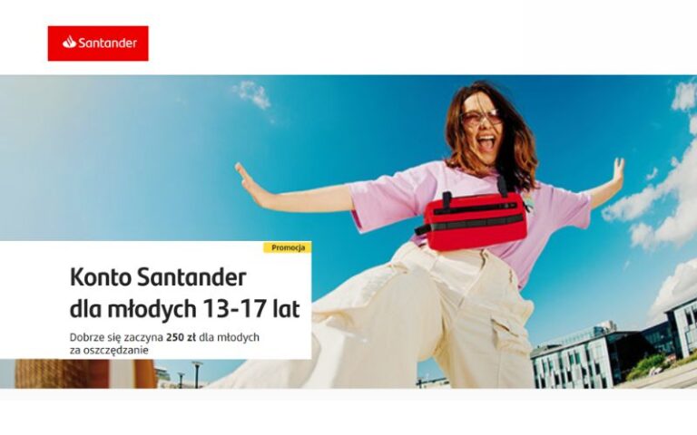 promocja konta dla dziecka - santander - 250 zł dla mlodych - na start