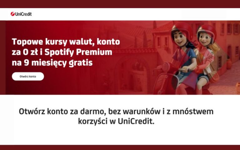 promocja konta osobistego unicredit - spotify premium 9 miesiecy - wiosna 2026 2