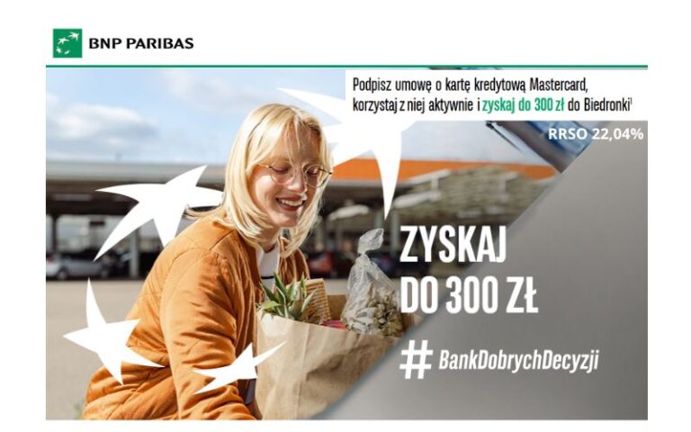 promocja karty kredytowej bnp paribas - 300 zl - do 300 zł do biedronki z kartą kredytową 2