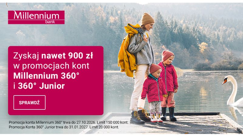 promocja konta millennium 360 - twoje przyjemnosci - 700 + 200 zl - jesien 2026 2