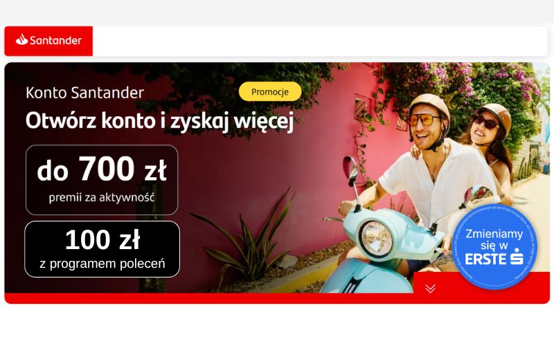 promocja konto santander - do 700 zł z bonusem - 2026 3
