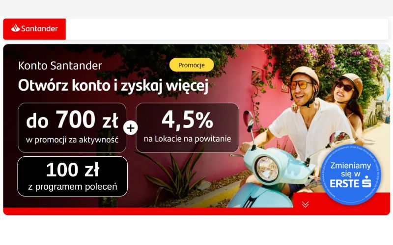 promocja konto santander - do 700 zł z bonusem - 2026 4