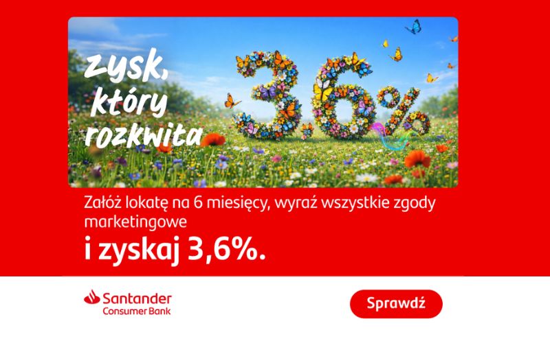 santander consumer bank lokata bez konta oprocentowanie 2026 3-6