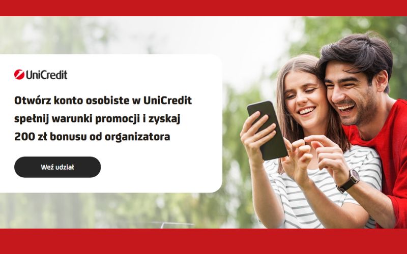 promocja konta osobistego unicredit - premia 200 - maj 2026