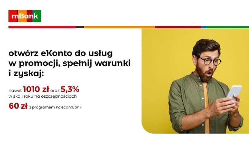 promocja mbank 1010 konto osobiste ekonto do usług - 60 program poleceń - lato 2026 2