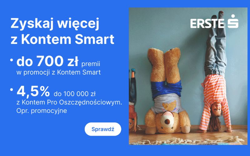 promocja erste bank polska - konto smart - premia 700 - program polecen 100 - czerwiec lipiec 2026