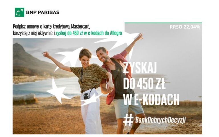 promocja karty kredytowej bnp paribas - 450 zl - karta kredytowa z bonusem do allegro