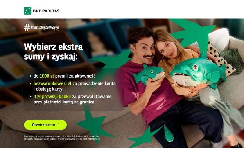 promocja konta osobistego bnp paribas - 1000 - podroznik z aplikacja