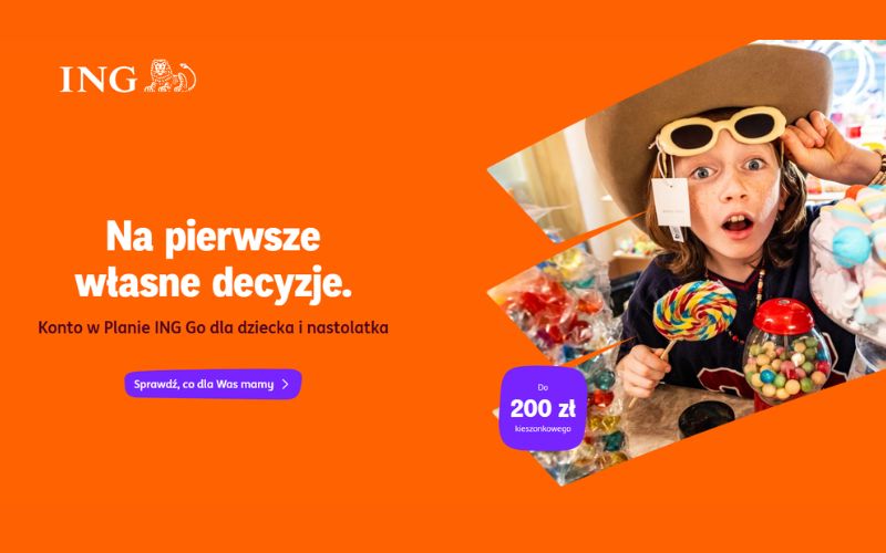promocja konta dla dziecka - ing bank śląski - 200 zł premii - jesien 2026